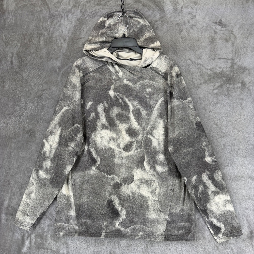 5.11 Tactical Hoodie Mens L PT-R Physical Training Gray Abstract EUC